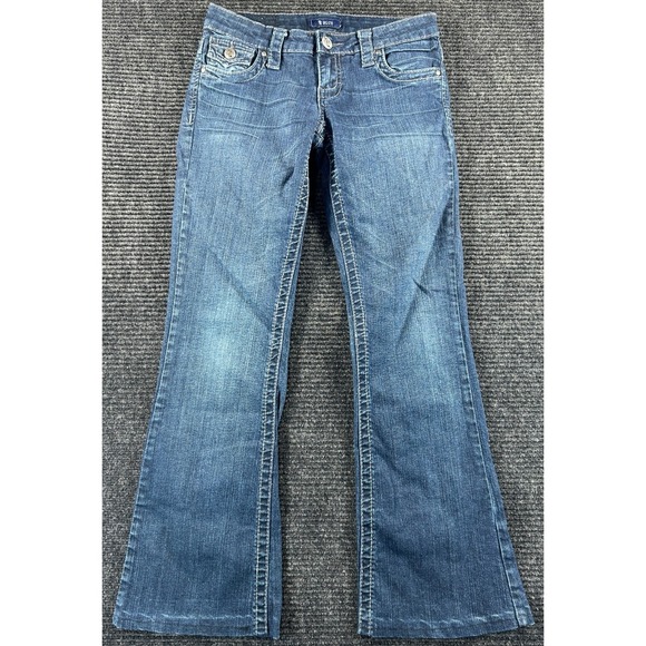 STS Blue Denim - Sts Blue Bootcut Jeans Womens‎ 1 Cotton Stretch Low Rise Whiskered Medium Wash